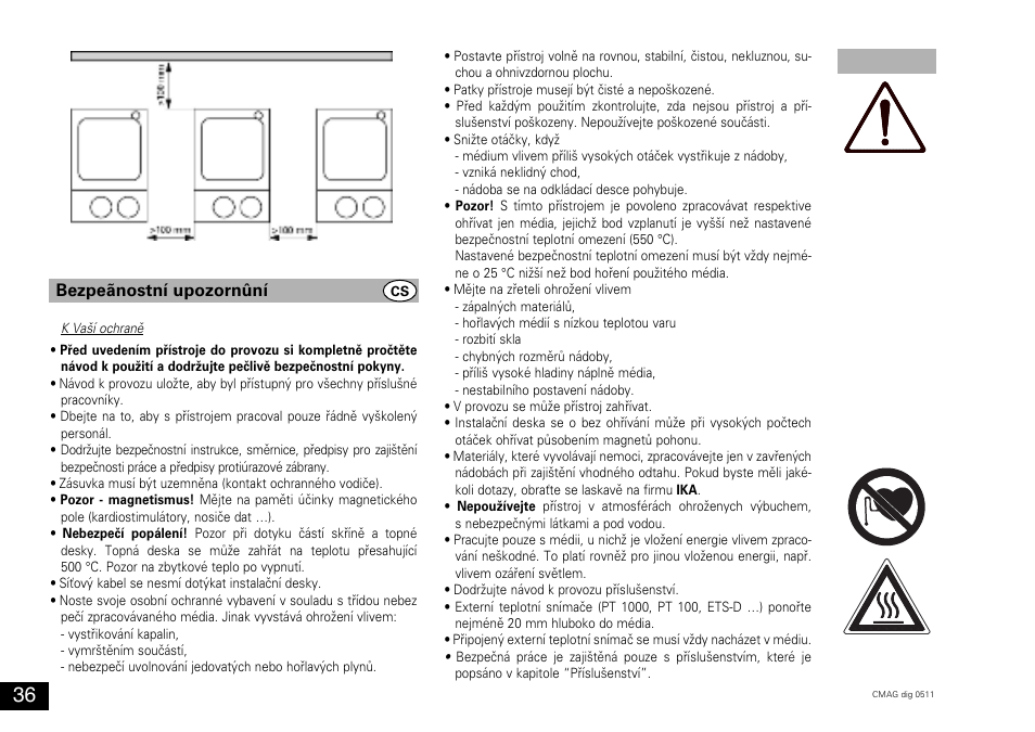 Bezpeãnostní upozornûní | IKA C-MAG HS 10 digital User Manual | Page 36 / 48