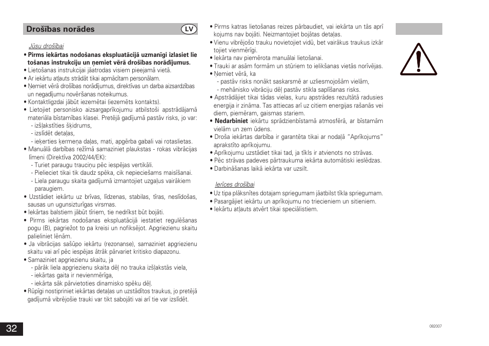 Drošības norādes | IKA VORTEX 3 User Manual | Page 32 / 36
