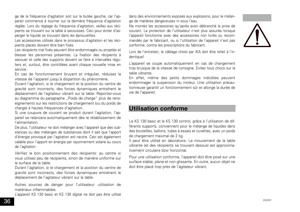 Utilisation conforme | IKA KS 130 control User Manual | Page 36 / 56