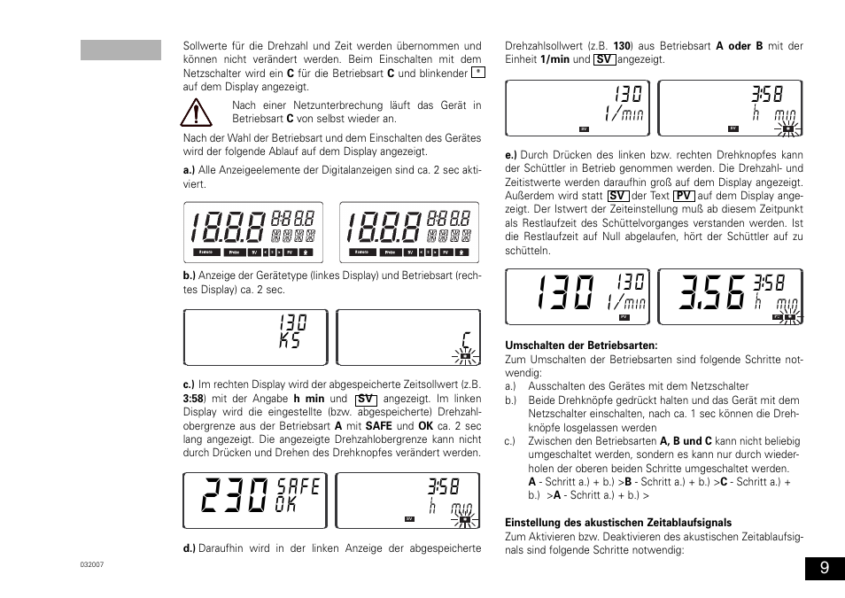 I30 ks c, Safe, I30 i | IKA KS 130 control User Manual | Page 9 / 56