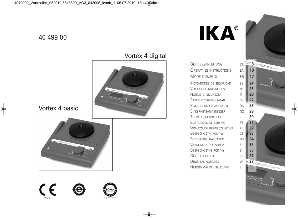 IKA Vortex 4 basic User Manual | 42 pages