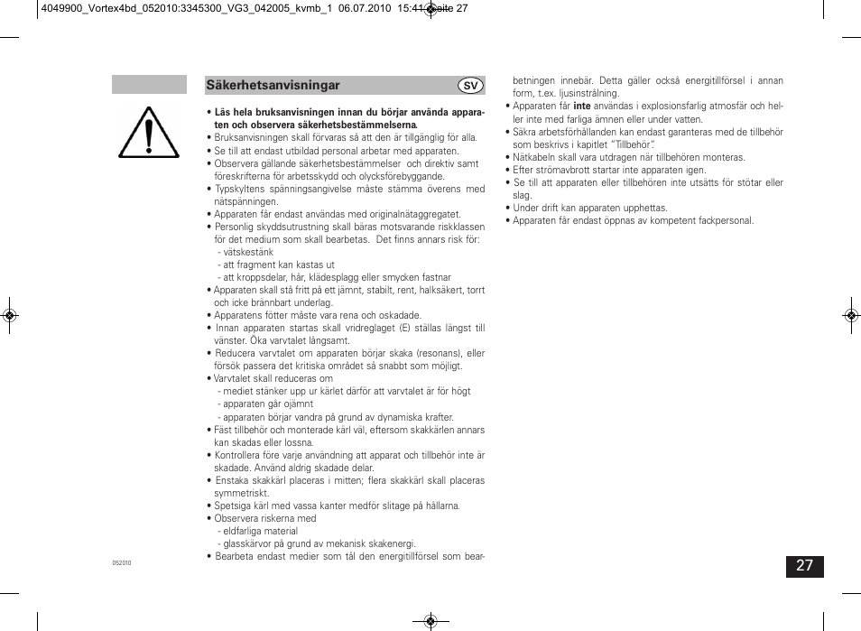 IKA Vortex 4 basic User Manual | Page 27 / 42