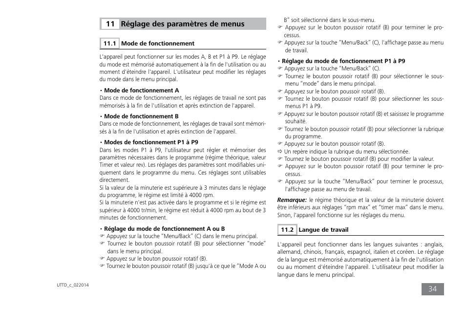 Réglage des paramètres de menus | IKA ULTRA-TURRAX Tube Drive control User Manual | Page 34 / 72