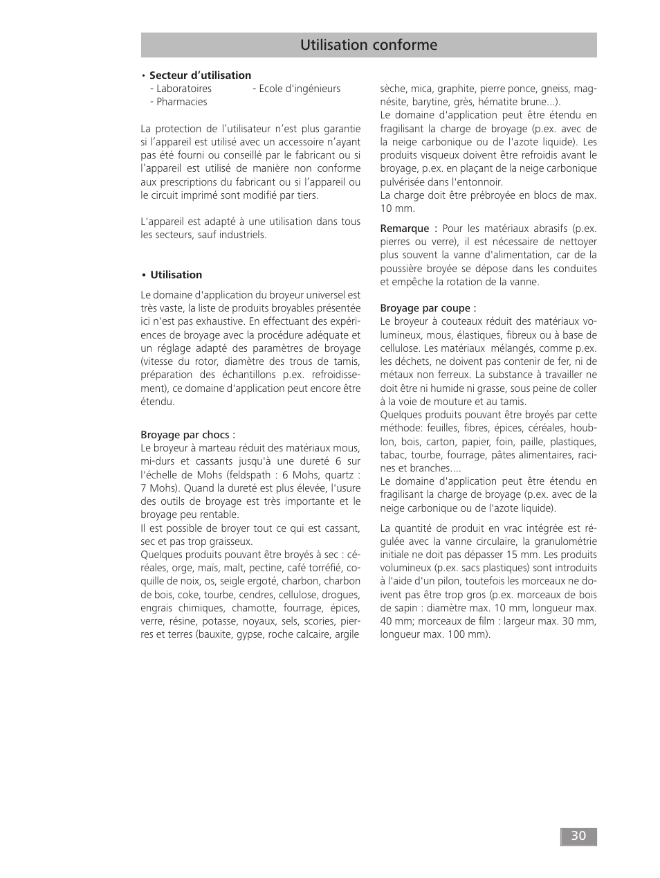 Utilisation conforme | IKA MF 10 basic User Manual | Page 30 / 140
