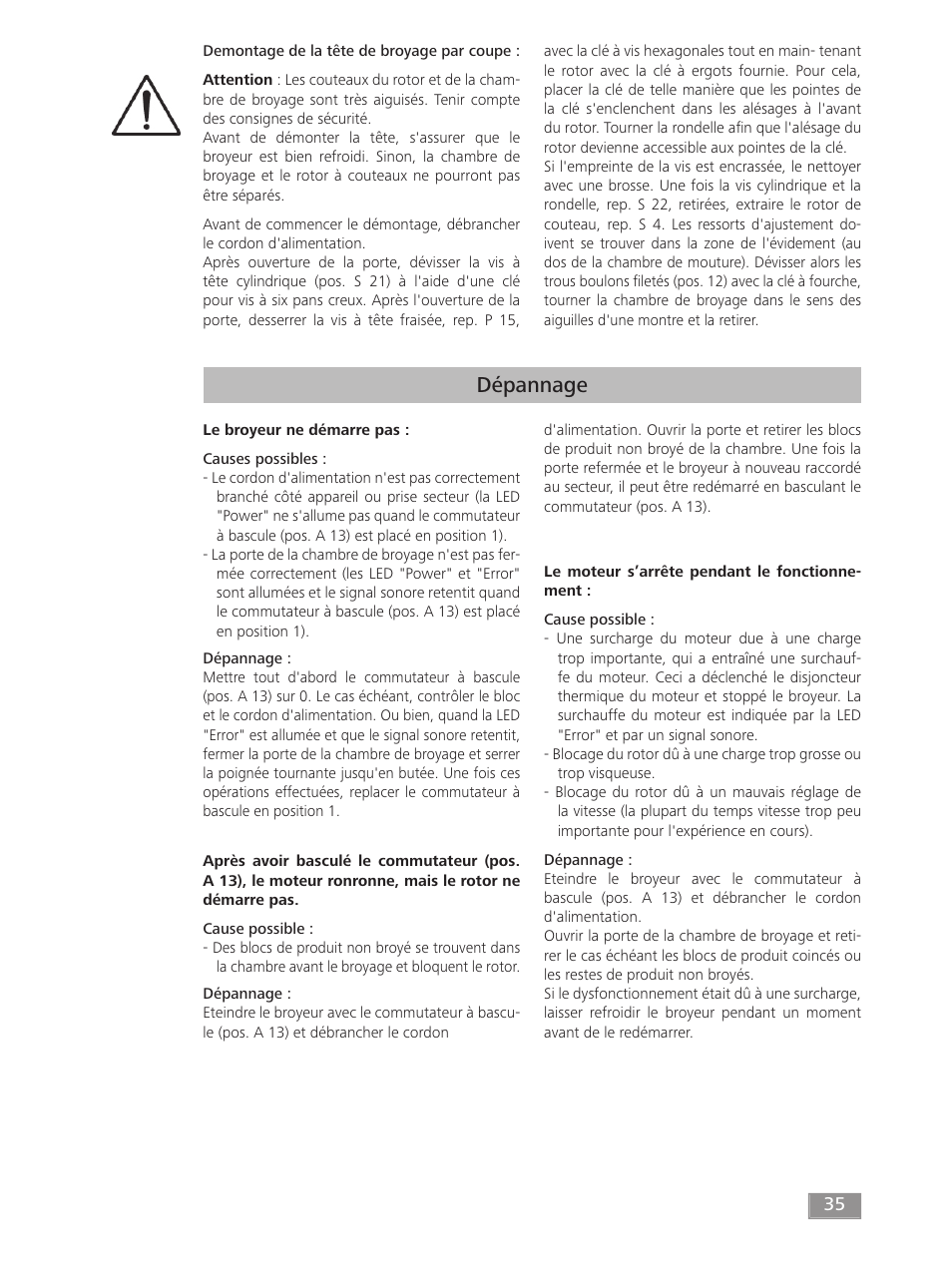 Dépannage | IKA MF 10 basic User Manual | Page 35 / 140