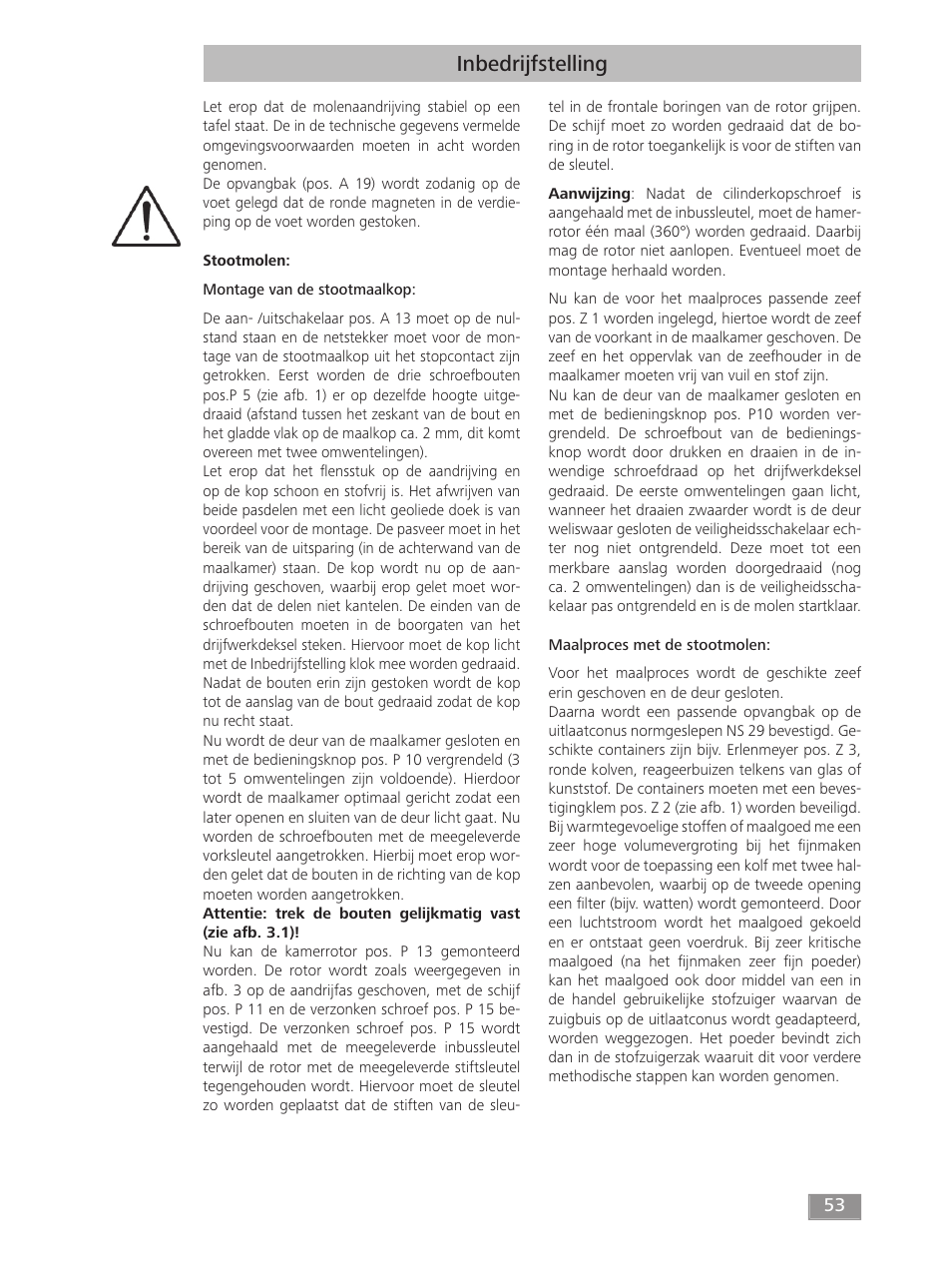 Inbedrijfstelling | IKA MF 10 basic User Manual | Page 53 / 140