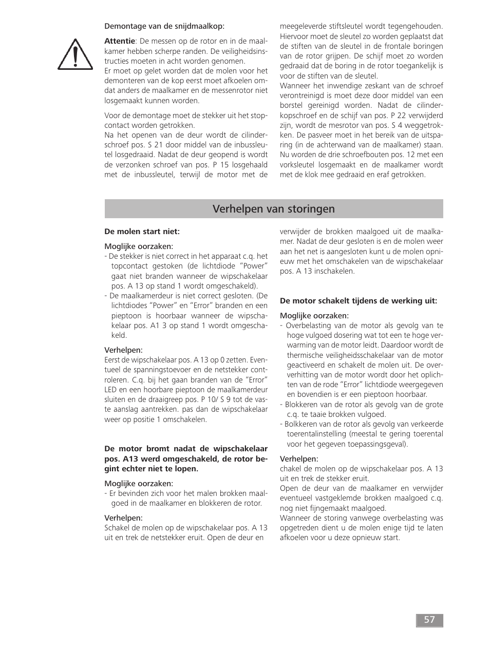 Verhelpen van storingen | IKA MF 10 basic User Manual | Page 57 / 140