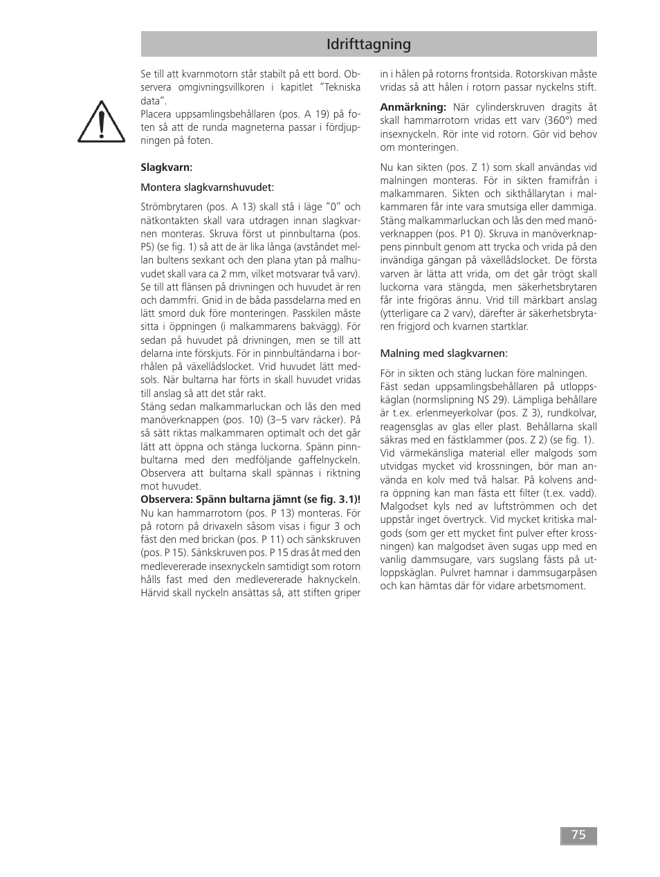 Idrifttagning | IKA MF 10 basic User Manual | Page 75 / 140