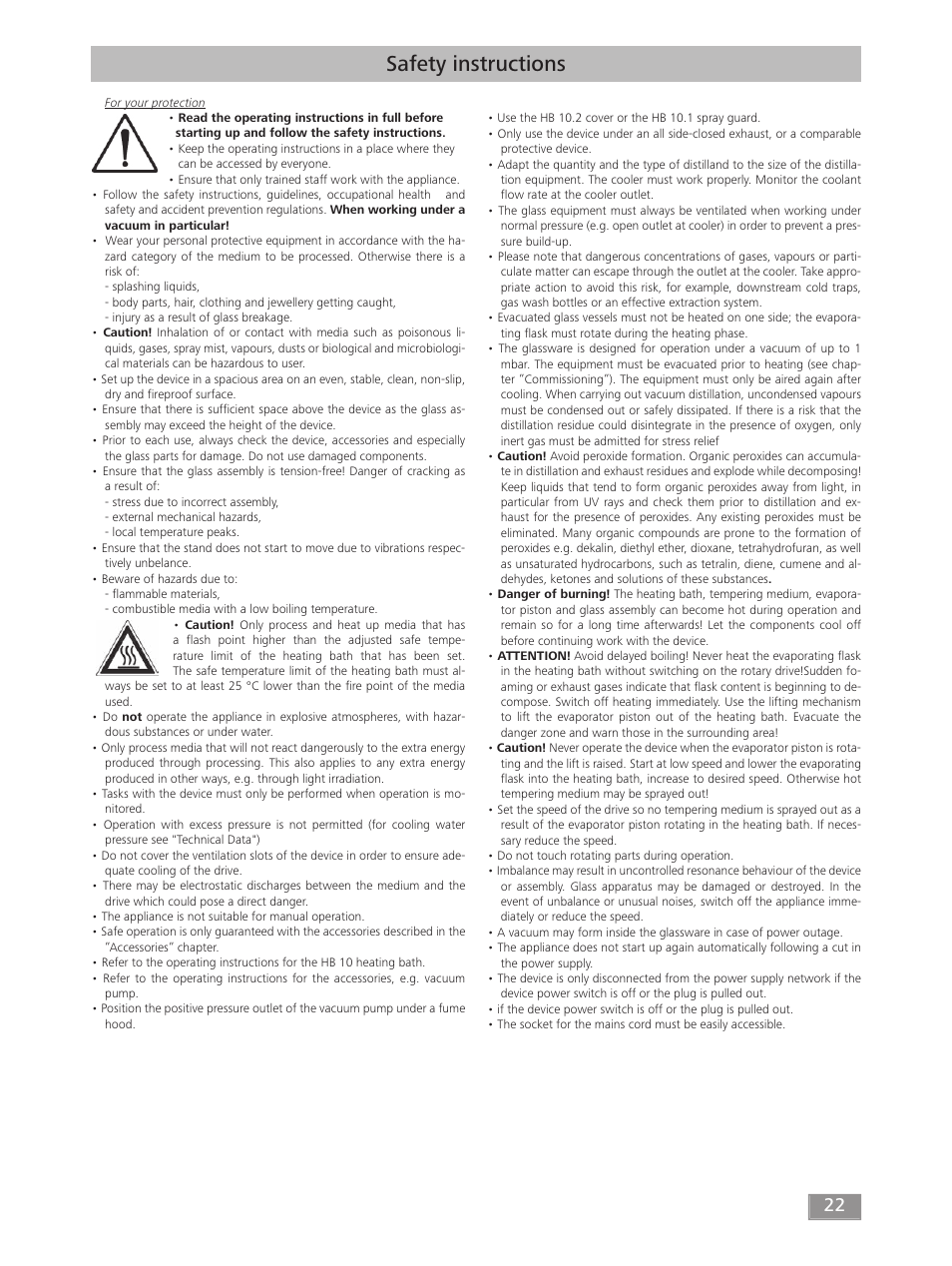 Safety instructions | IKA RV 10 digital FLEX User Manual | Page 22 / 84