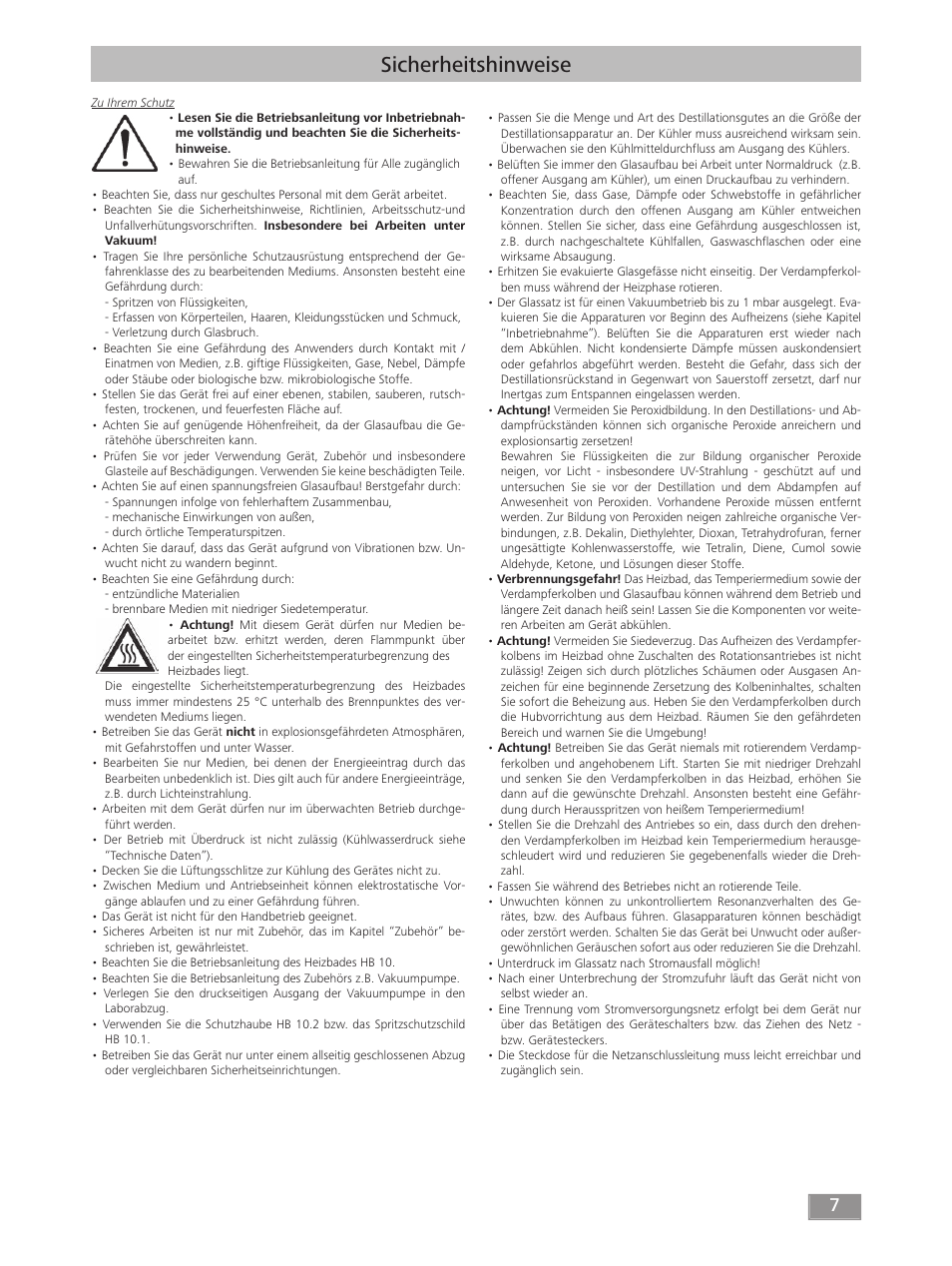 Sicherheitshinweise | IKA RV 10 digital FLEX User Manual | Page 7 / 84