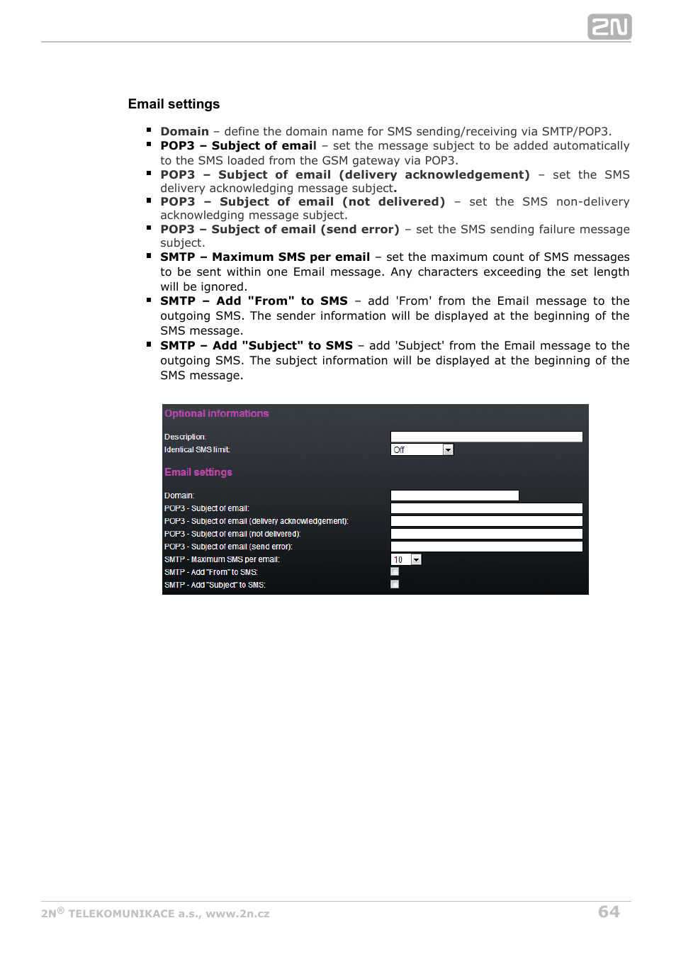2N VoiceBlue MAX v1.3 User Manual | Page 64 / 107