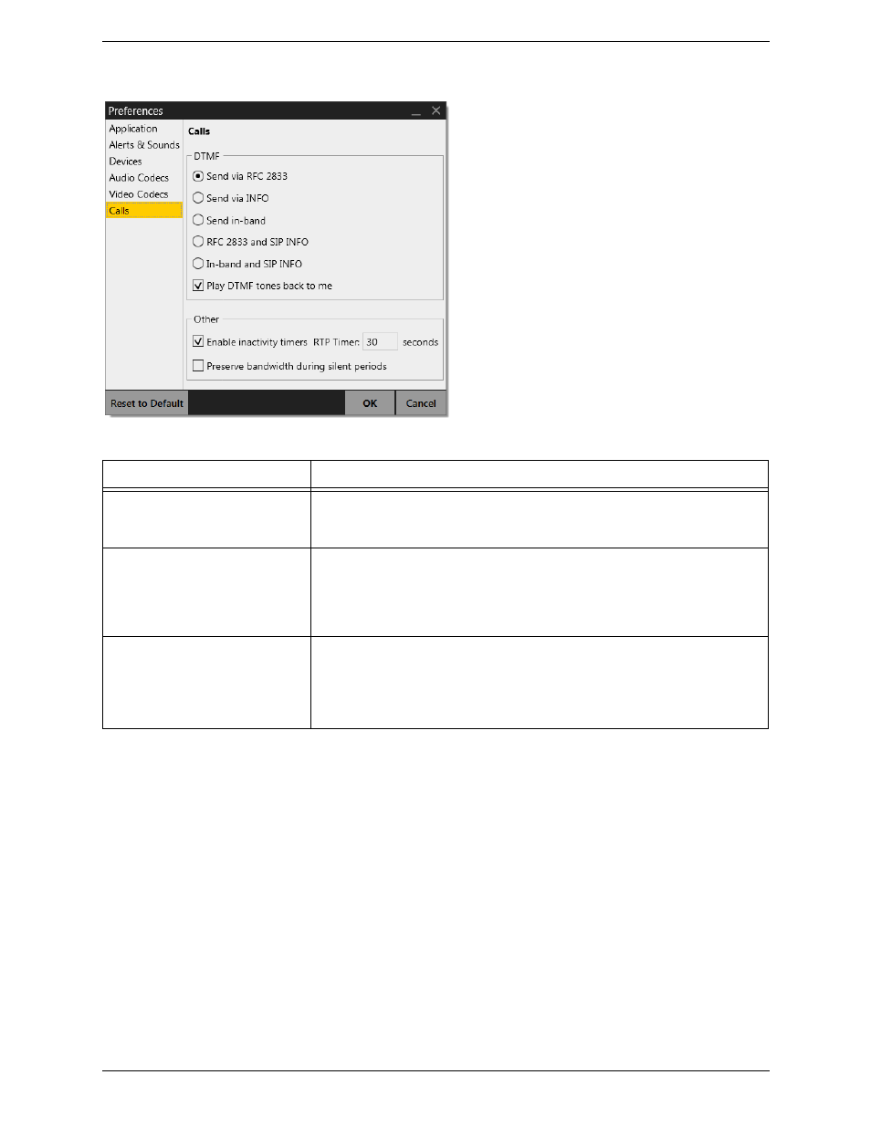 Preferences – calls | CounterPath X-Lite 4.6 for Windows User Guide User Manual | Page 54 / 66