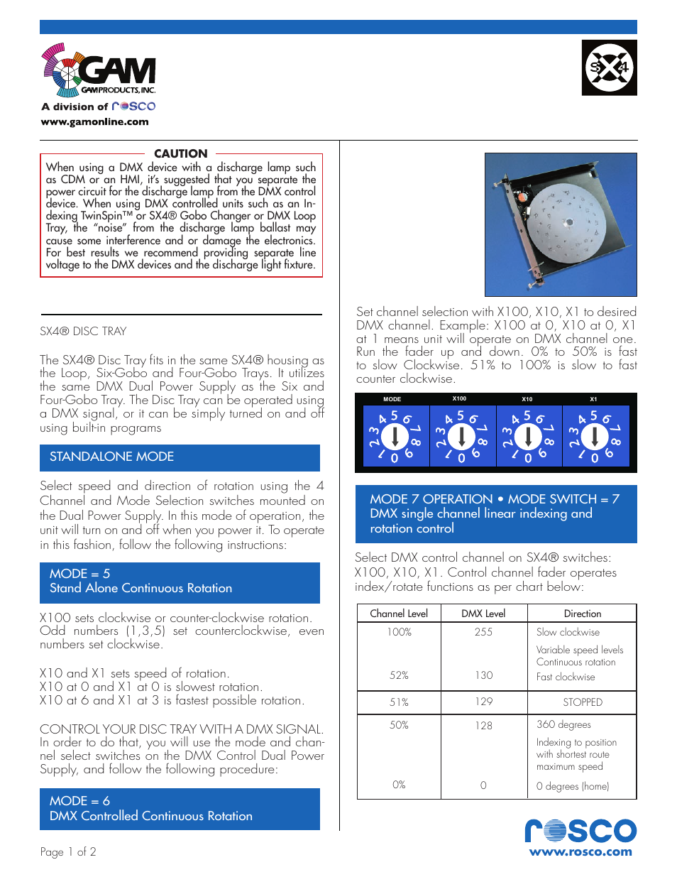 GAM DISC TRAY TS6130 User Manual | 2 pages