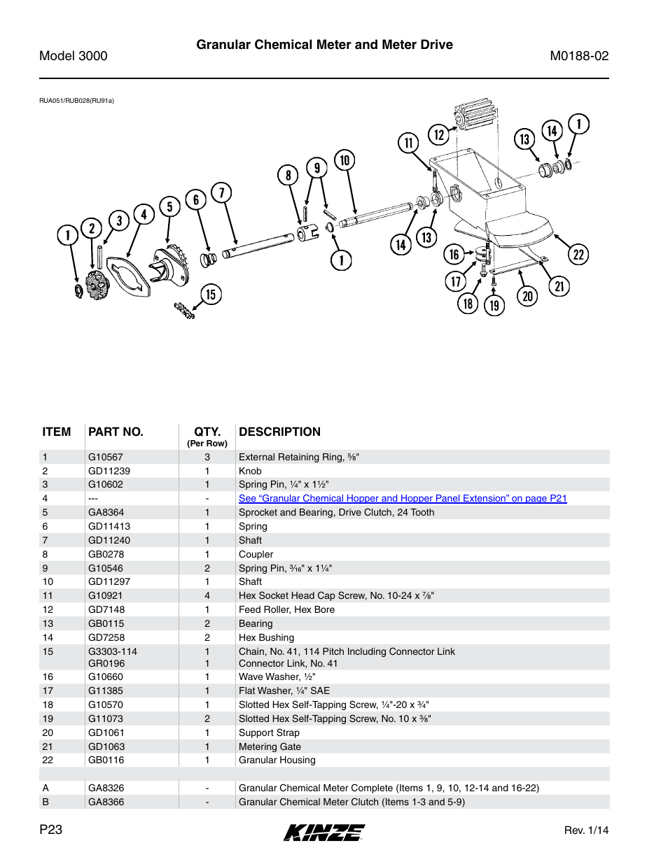 Granular chemical meter and meter drive | Kinze 3000 Rigid Frame Planter Rev. 5/14 User Manual | Page 26 / 154