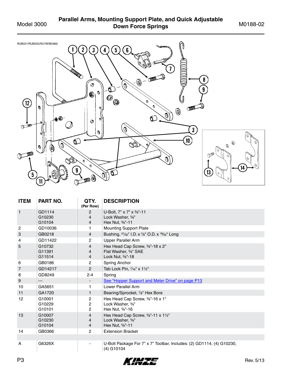 Kinze 3000 Rigid Frame Planter Rev. 5/14 User Manual | Page 6 / 154