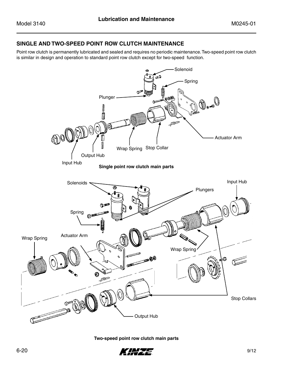 Single and two-speed point row clutch maintenance | Kinze 3140 Stack Fold Planter Rev. 7/14 User Manual | Page 126 / 150
