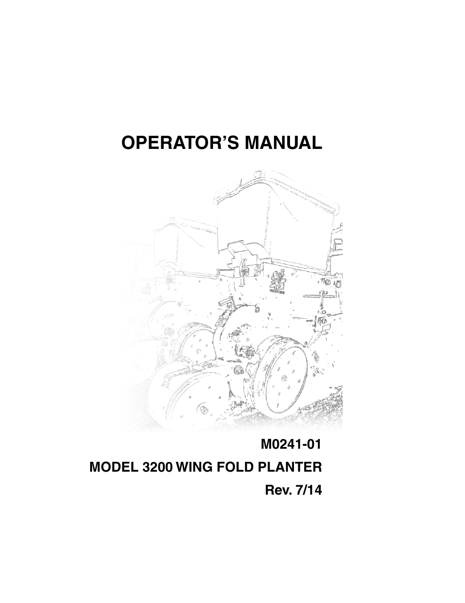 Kinze 3200 Wing-Fold Planter Rev. 7/14 User Manual | 192 pages