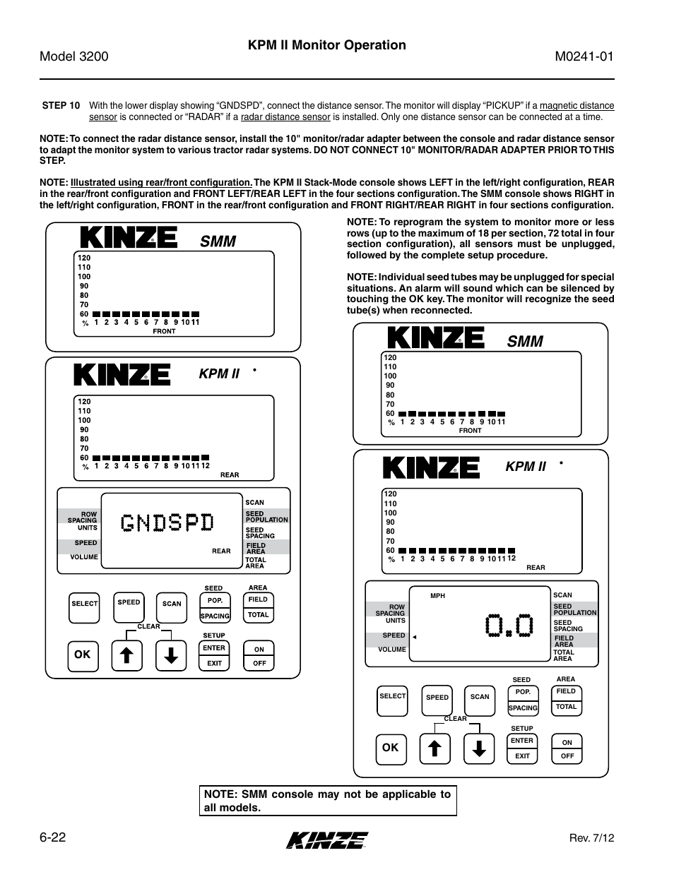 Kpm ii monitor operation, Kpm ii, Rev. 7/12 | Kinze 3200 Wing-Fold Planter Rev. 7/14 User Manual | Page 112 / 192