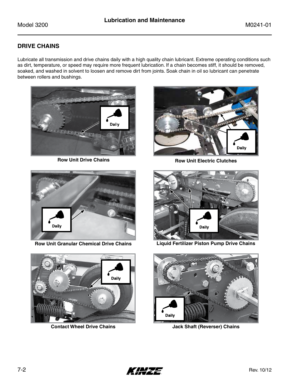 Drive chains, Drive chains -2 | Kinze 3200 Wing-Fold Planter Rev. 7/14 User Manual | Page 142 / 192