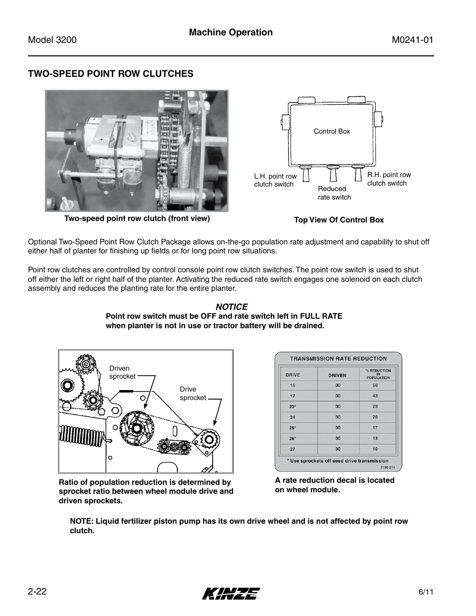 Two-speed point row clutches, Two-speed point row clutches -22 | Kinze 3200 Wing-Fold Planter Rev. 7/14 User Manual | Page 34 / 192