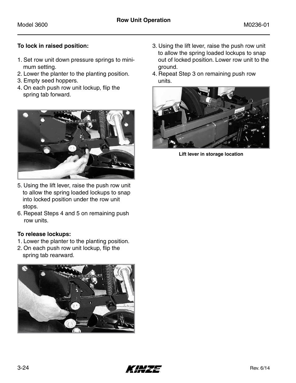 Kinze 3600 Lift and Rotate Planter Rev. 7/14 User Manual | Page 68 / 172