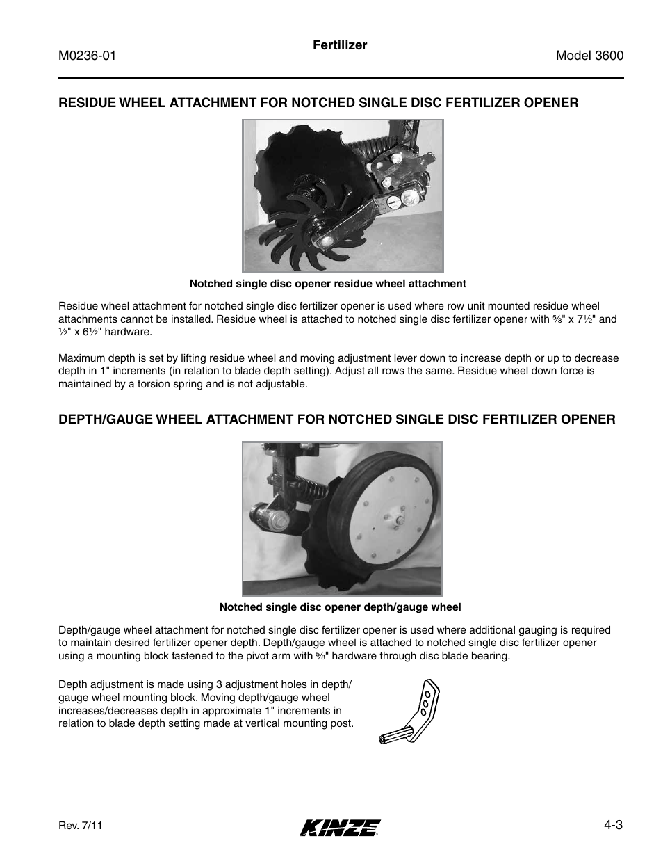 Fertilizer opener -3 | Kinze 3600 Lift and Rotate Planter Rev. 7/14 User Manual | Page 71 / 172