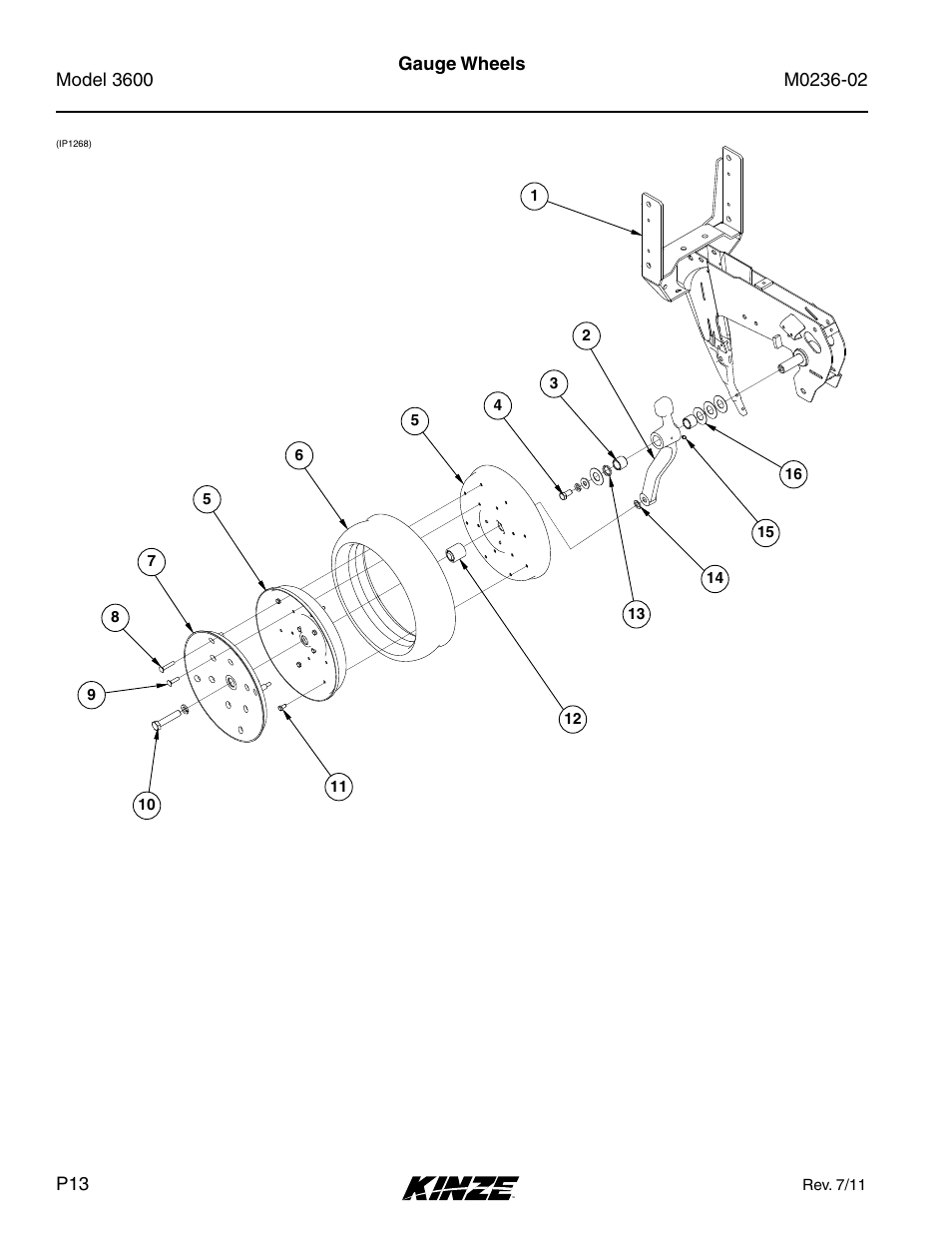 Gauge wheels, Rev. 7/11 | Kinze 3600 Lift and Rotate Planter Rev. 5/14 User Manual | Page 16 / 302