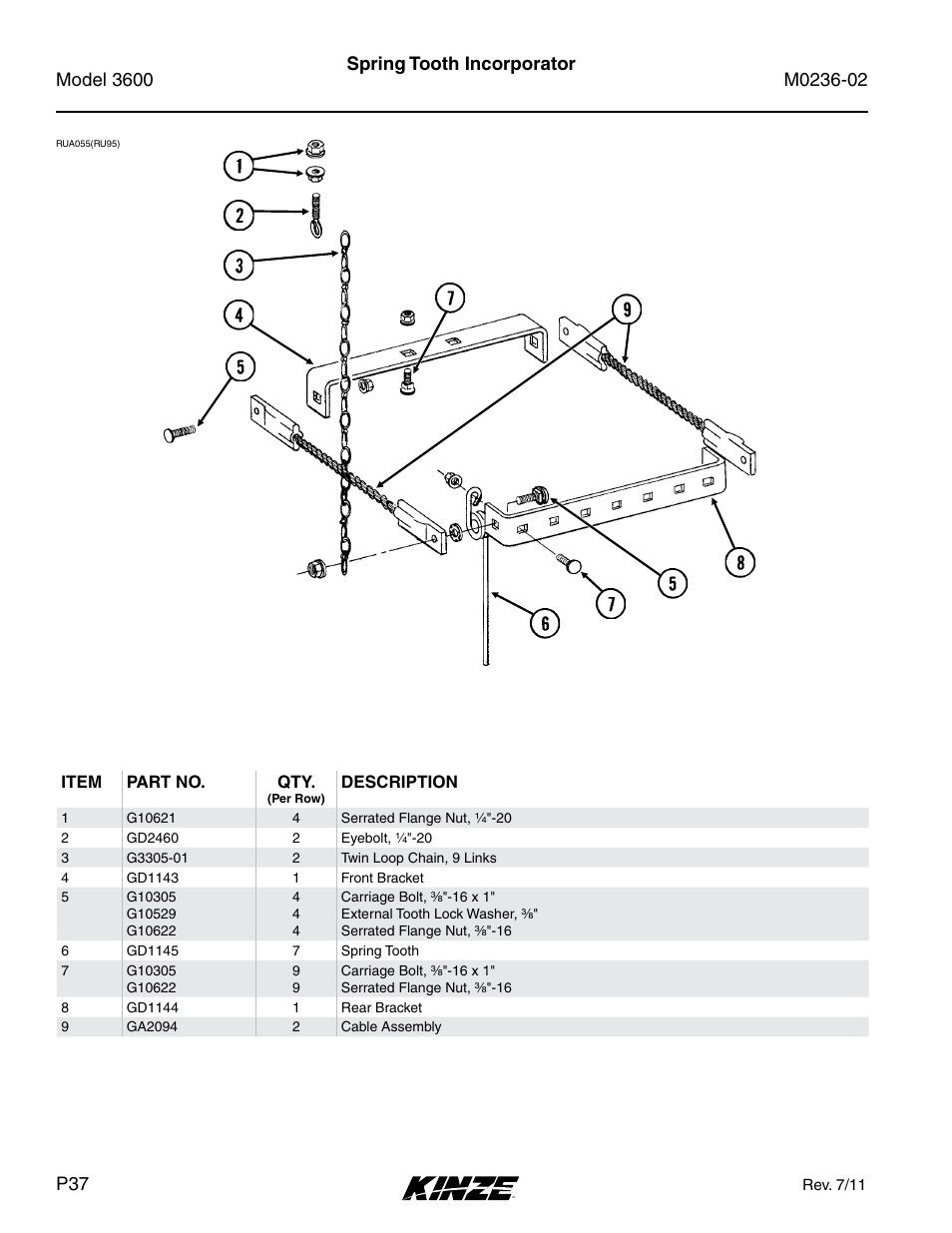 Spring tooth incorporator | Kinze 3600 Lift and Rotate Planter Rev. 5/14 User Manual | Page 40 / 302