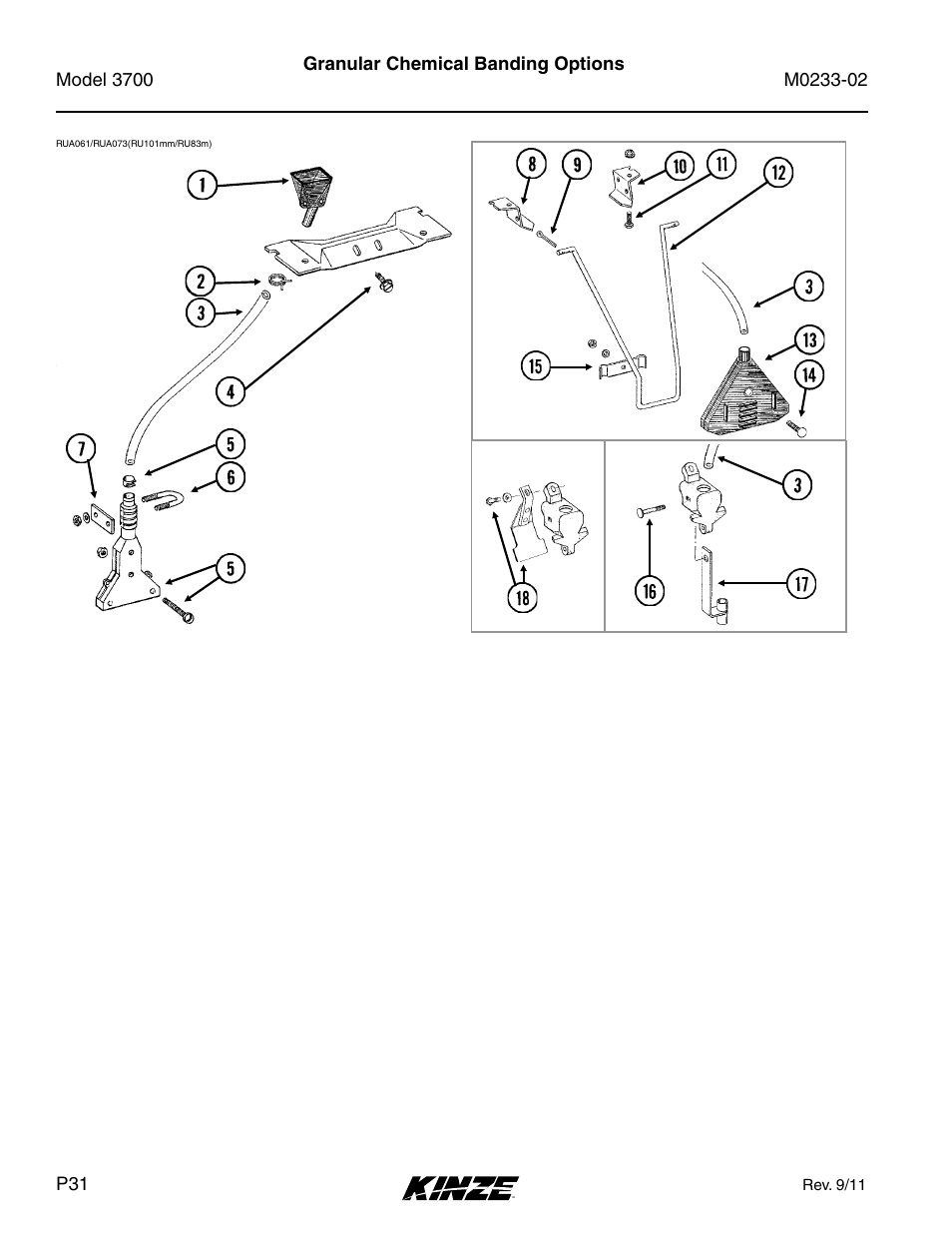 Granular chemical banding options | Kinze 3700 Front Folding Planter Rev. 6/14 User Manual | Page 34 / 284