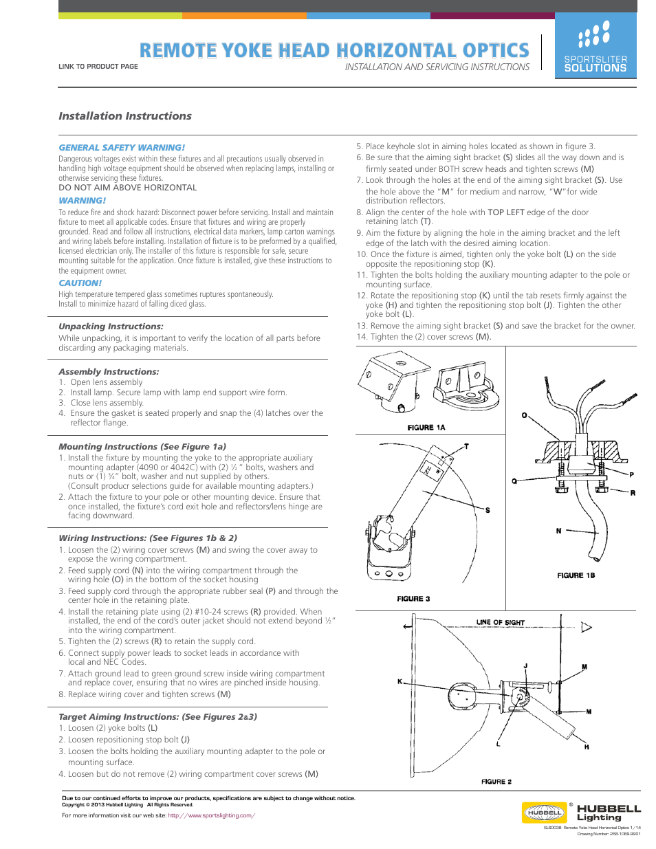 Sportsliter Solutions SLS Remote Yoke Horizontal Optics User Manual | 1 page