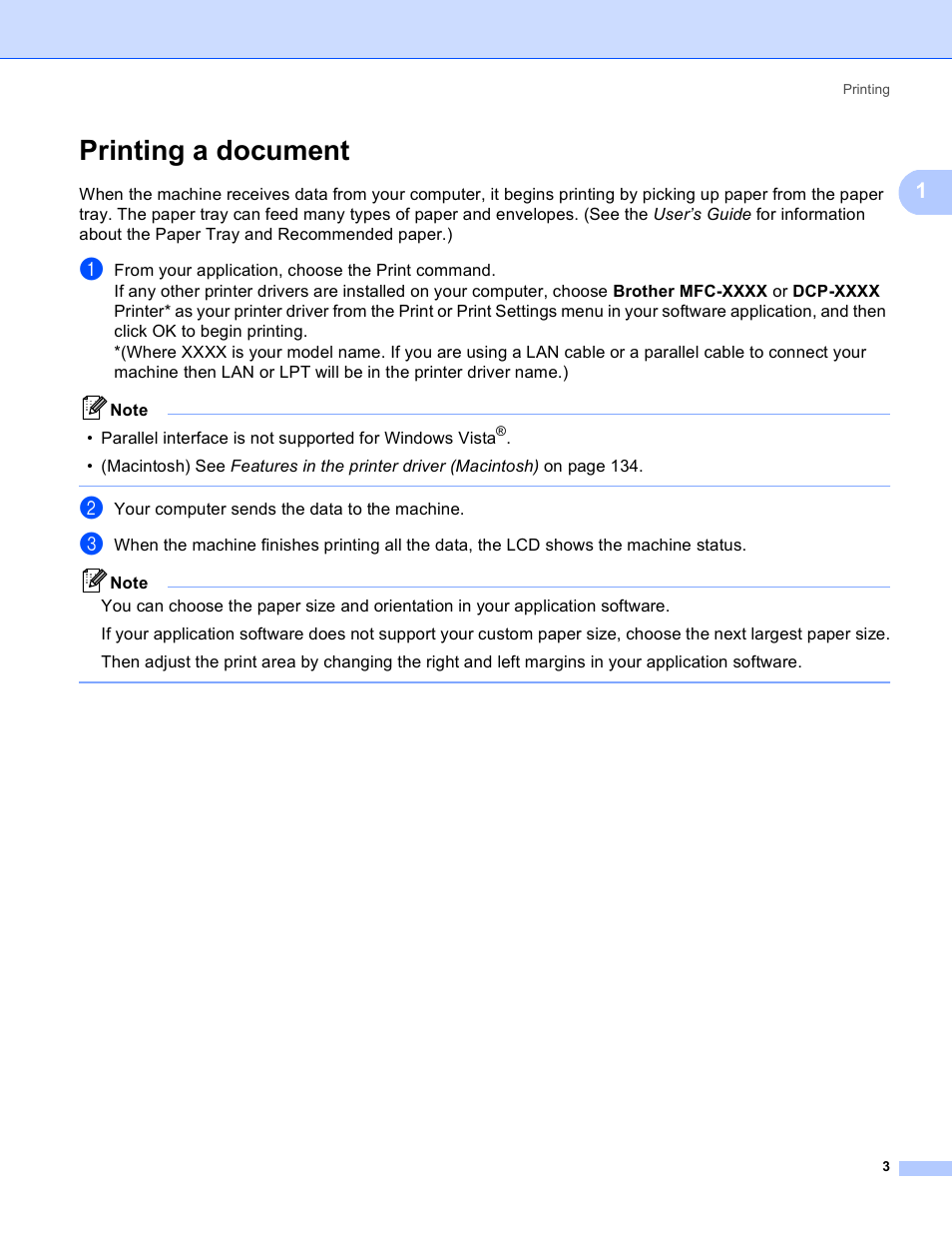 Printing a document | Brother MFC 8480DN User Manual | Page 11 / 228