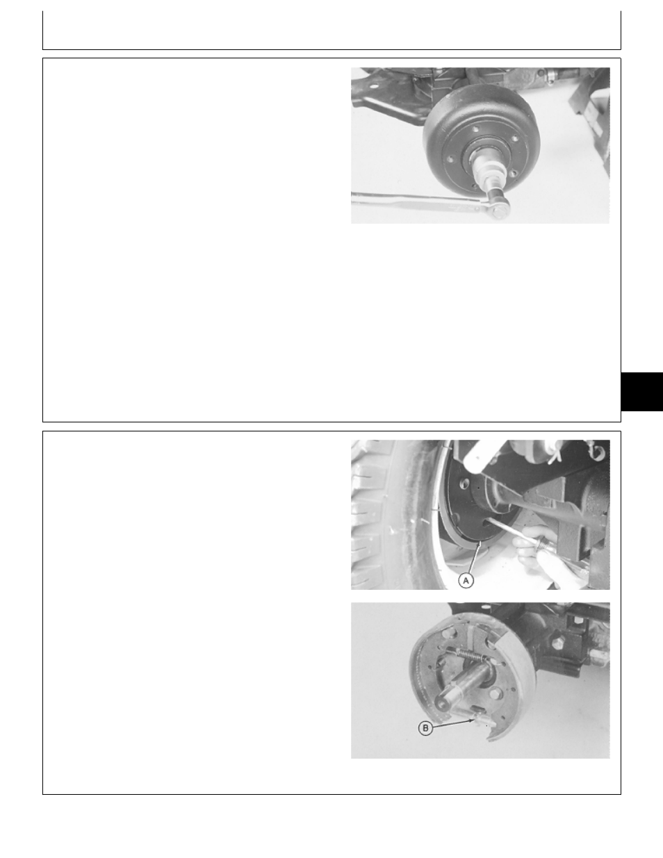 Adjust brakes | John Deere 318 User Manual | Page 179 / 440