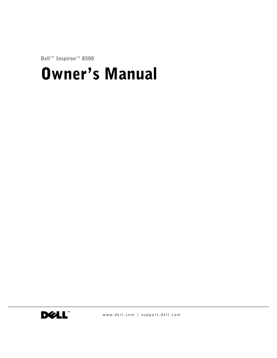 Dell Inspiron 8500 User Manual | 186 pages