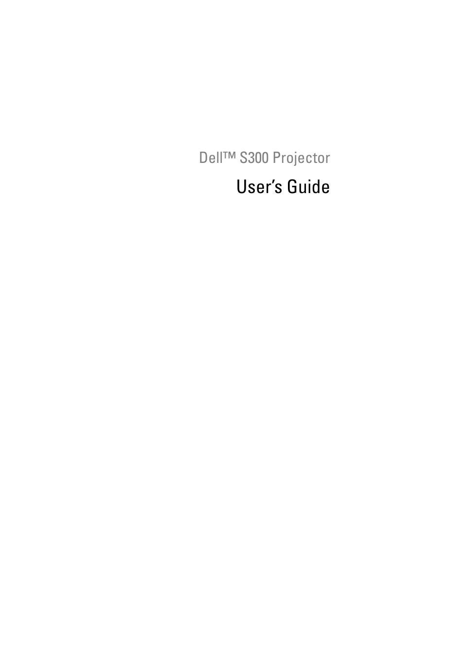 Dell S300 Projector User Manual | 81 pages