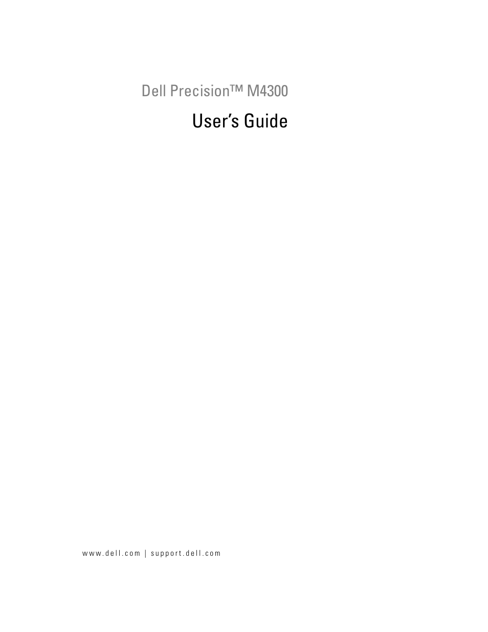 Dell Precision M4300 (Mid 2007) User Manual | 160 pages