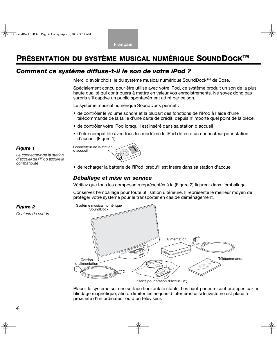 Résentation du système musical numérique, Ound | Bose SoundDock User Manual | Page 38 / 72