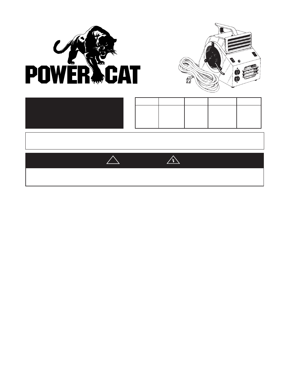Qmark PowerCat® - PORTABLE BLOWERS User Manual | 2 pages