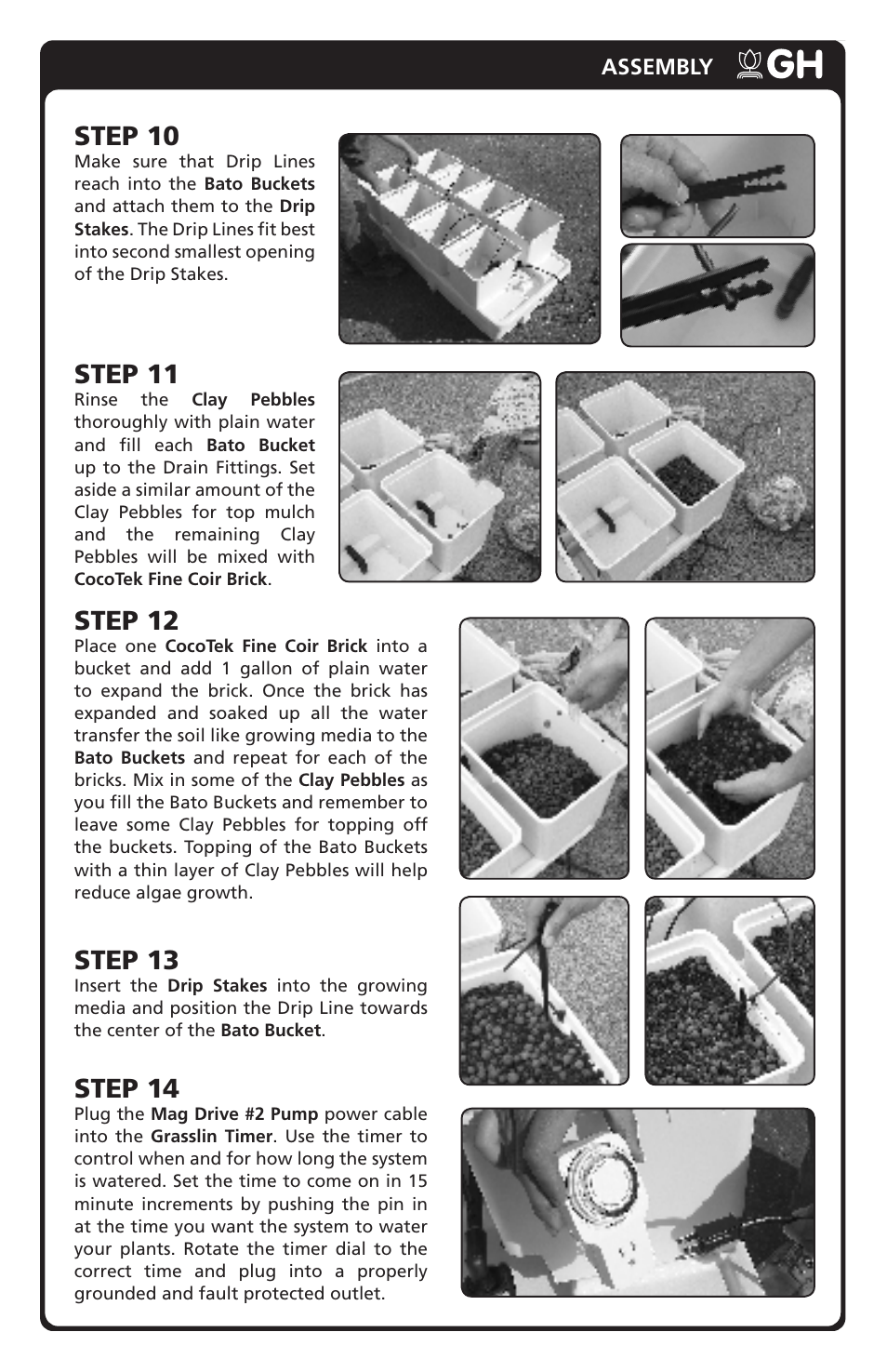 Step 10, Step 11, Step 12 | Step 13, Step 14 | General Hydroponics EuroGrower User Manual | Page 5 / 8