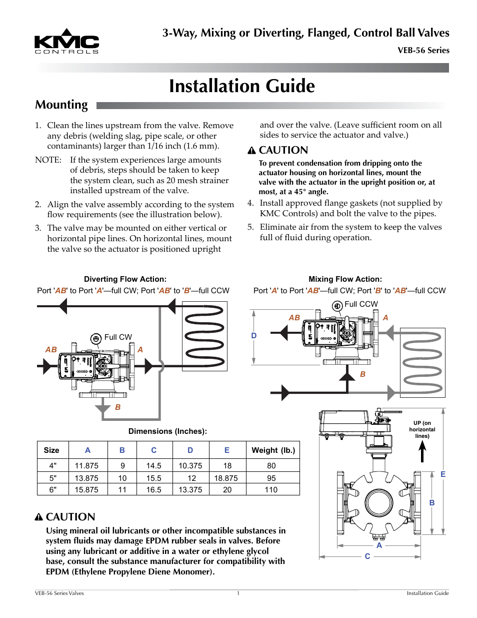KMC Controls VEB-56 Series User Manual | 2 pages