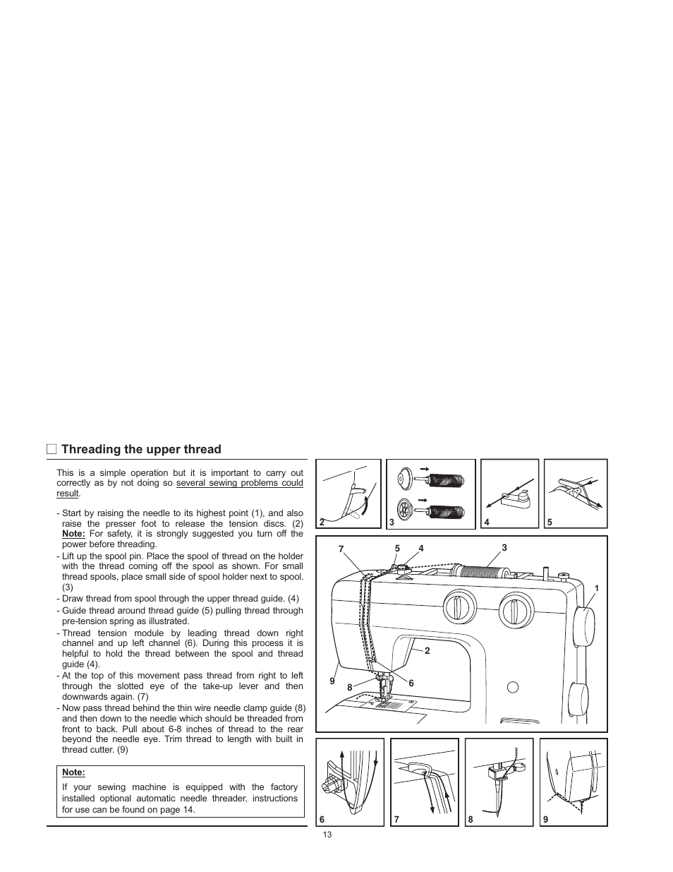 Threading the upper thread | SINGER 1120 User Manual | Page 16 / 38