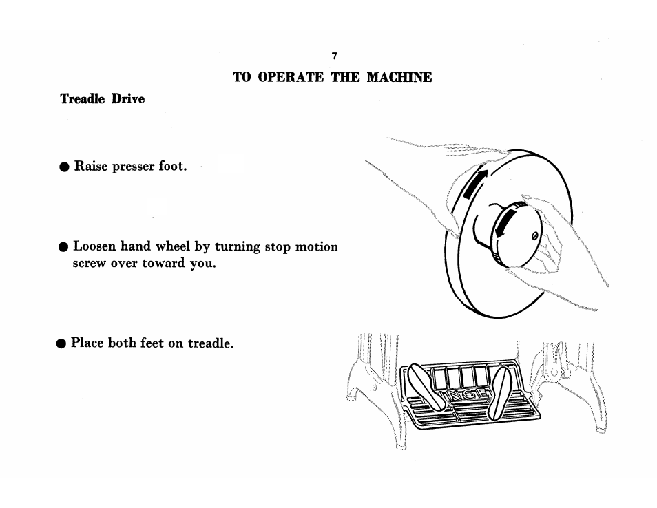 Treadle drive | SINGER 115 User Manual | Page 9 / 56