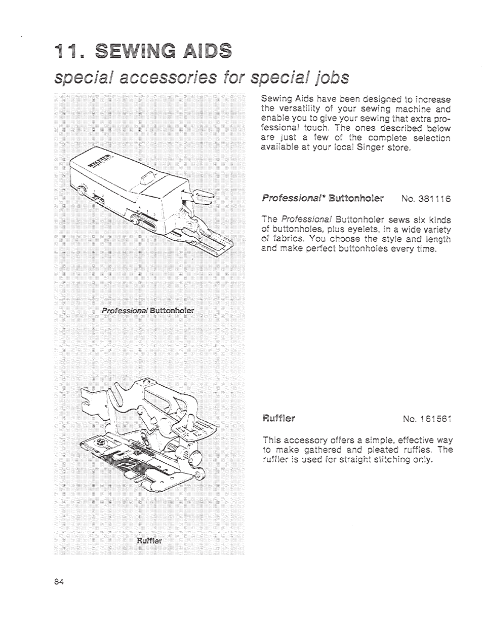 Special accessories for special jobs | SINGER 1200 Athena User Manual | Page 86 / 90