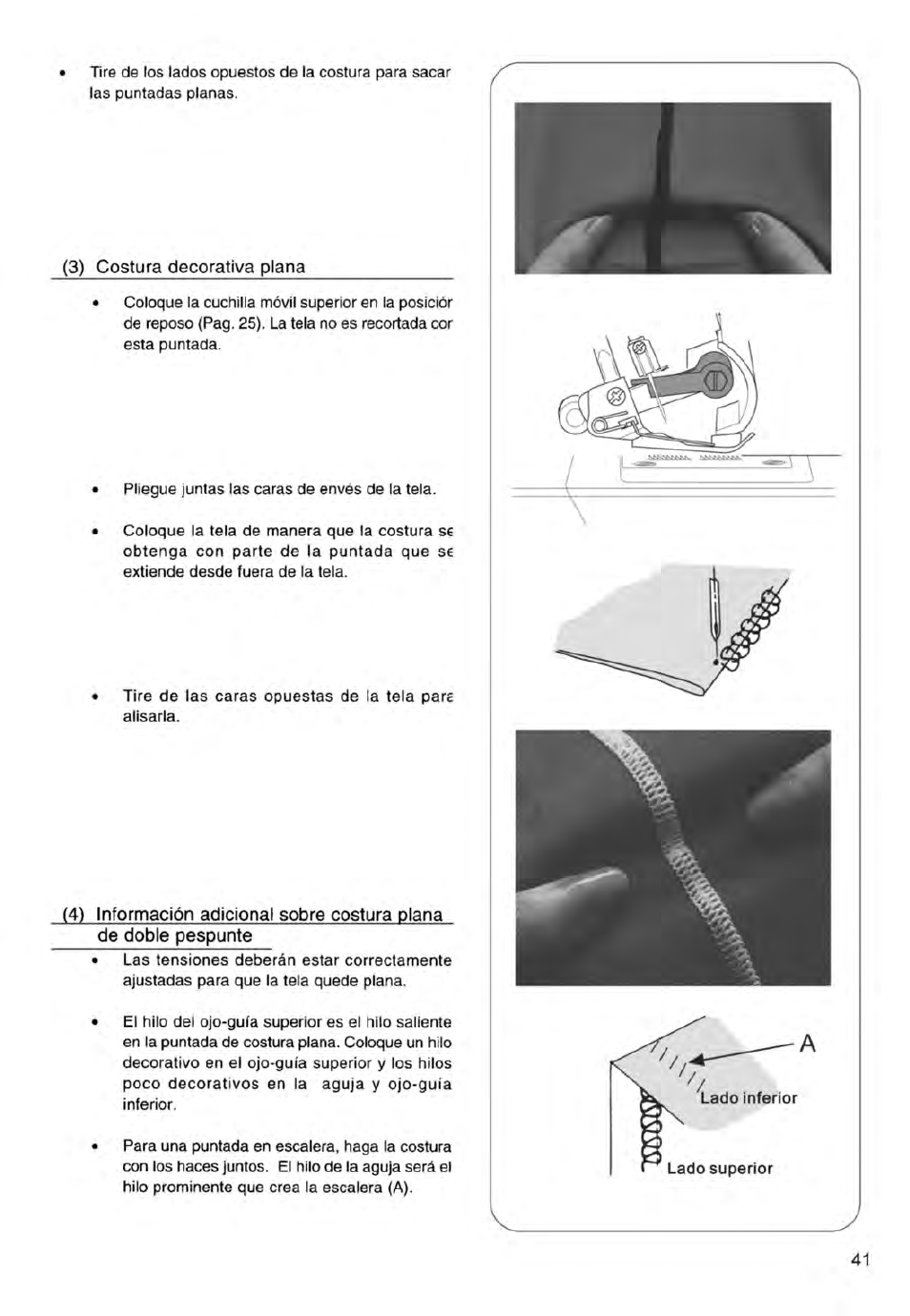 3) costura decorativa plana | SINGER 14ET754 User Manual | Page 95 / 158