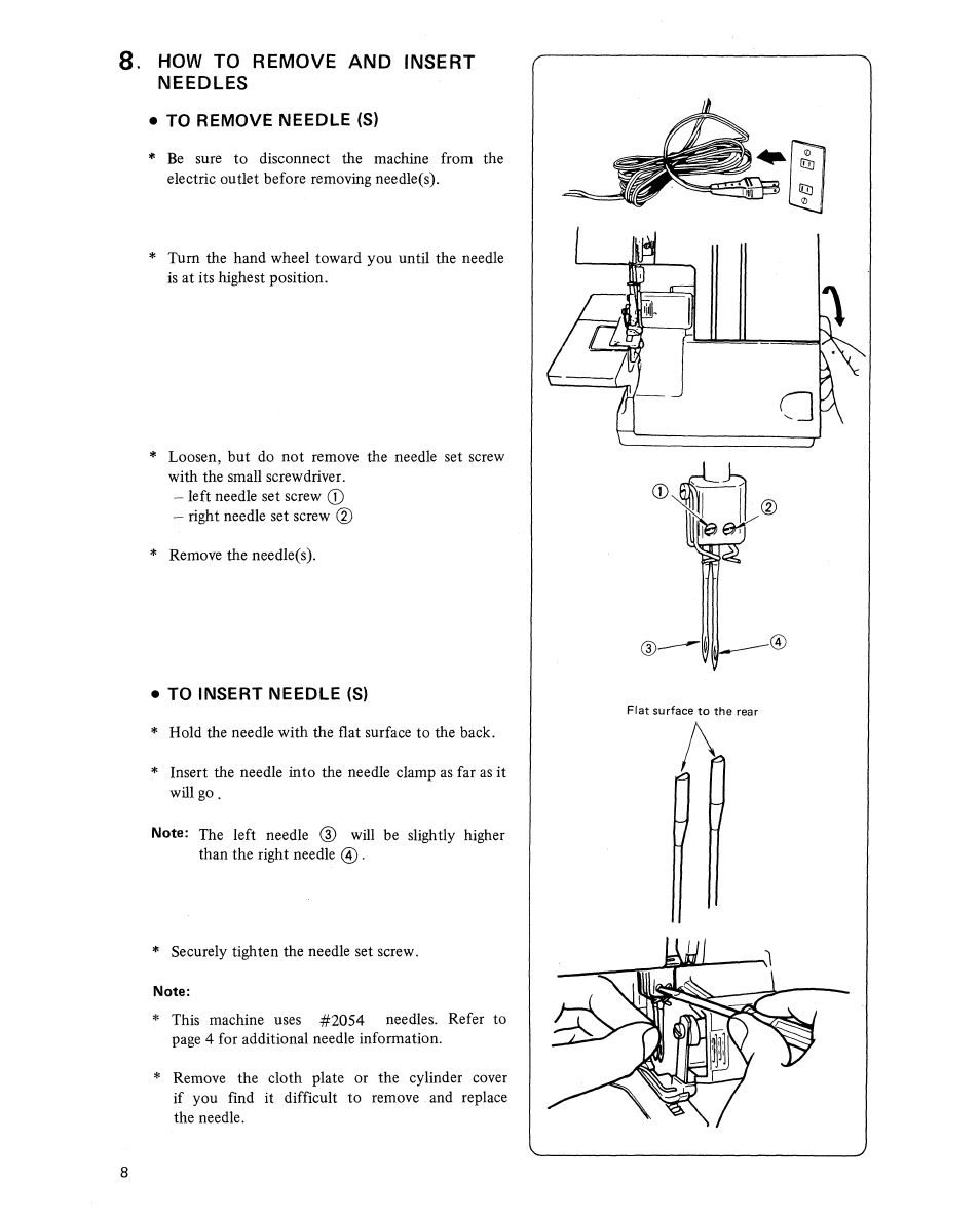 How to remove and insert needles, To remove needle (s), To insert needle (s) | Note, How to remove and insert needle, To remove needle (s) • to insert needle (s) | SINGER 14U454B Ultralock User Manual | Page 10 / 48