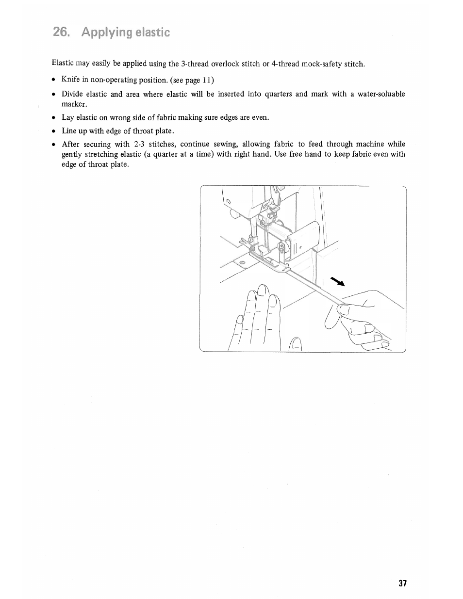 Applying elastic | SINGER 14U285B User Manual | Page 39 / 48