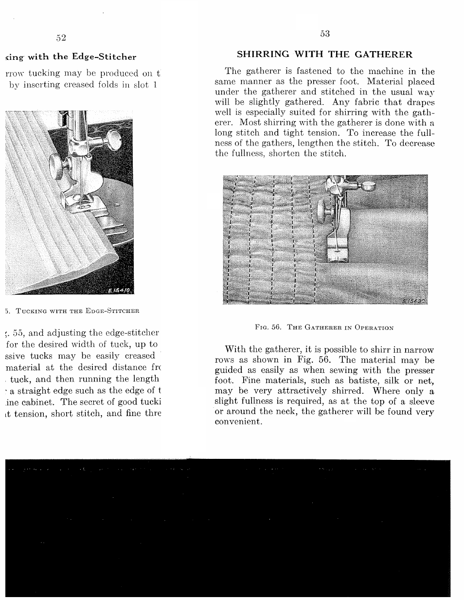 Shirring with the gatherer | SINGER 15-91 User Manual | Page 55 / 68