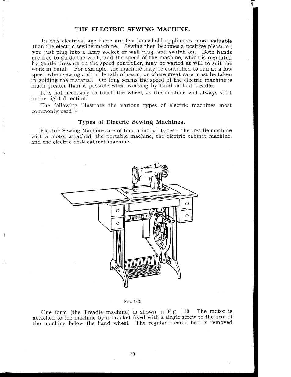 Types of electric sewing machines | SINGER 404K User Manual | Page 73 / 78