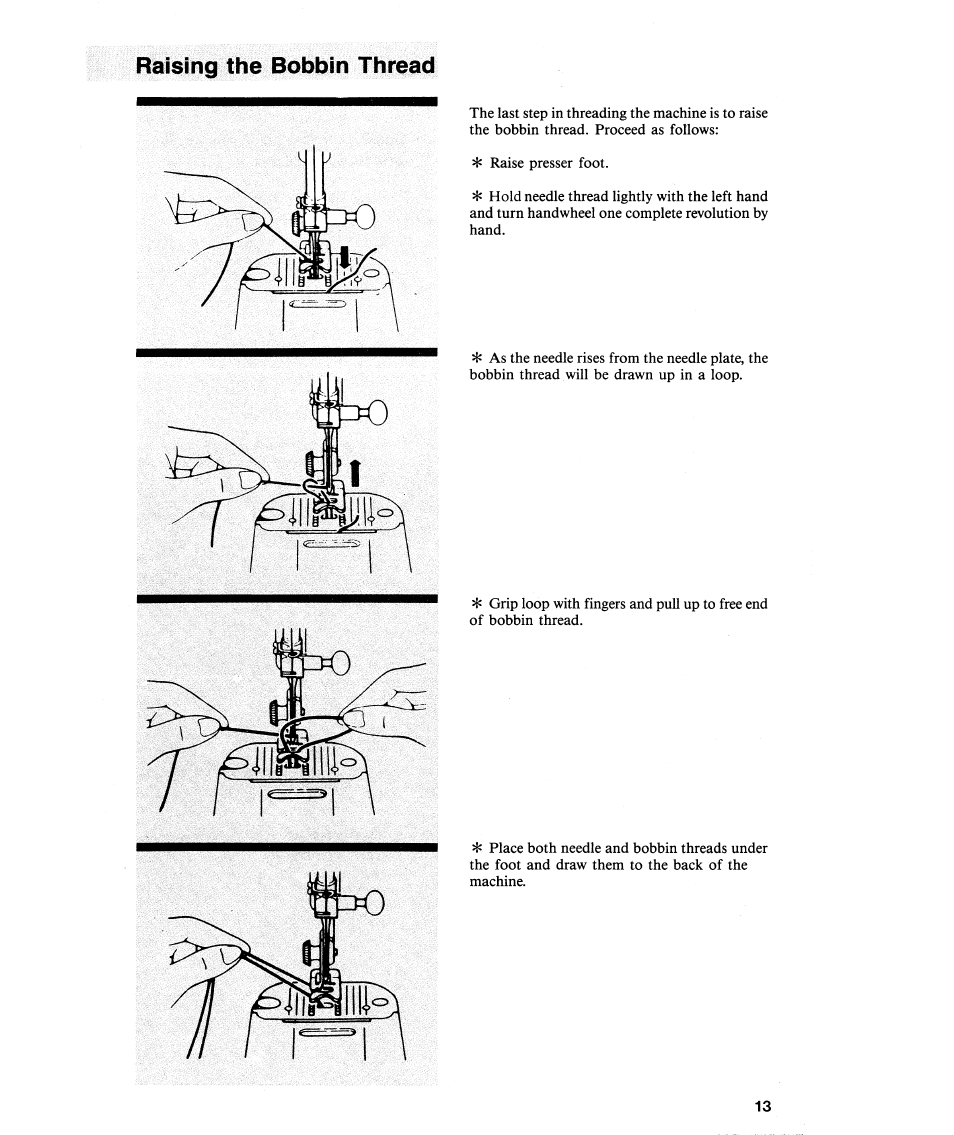 Raising the bobbin thread | SINGER 2112 User Manual | Page 15 / 36