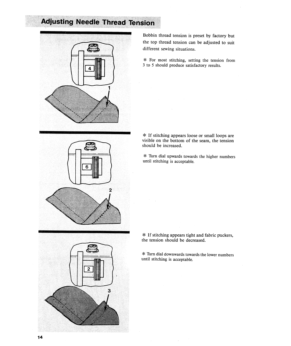 Adjusting needle thread tension | SINGER 2112 User Manual | Page 16 / 36