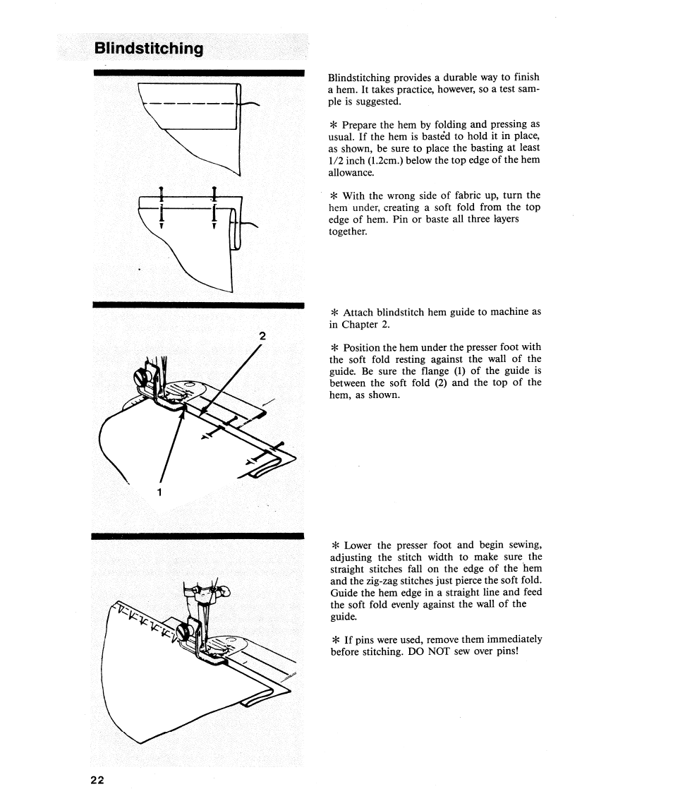 Blindstitching | SINGER 2112 User Manual | Page 24 / 36